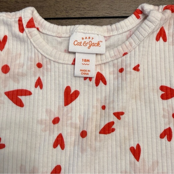 Cat & Jack Valentines Day Heart Print Tutu Romper Size 18M - Picture 3 of 9